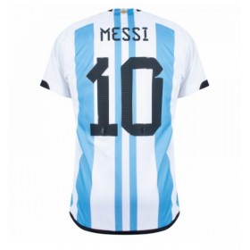 Herren Fußballbekleidung Argentinien Lionel Messi #10 Heimtrikot WM 2022 Kurzarm